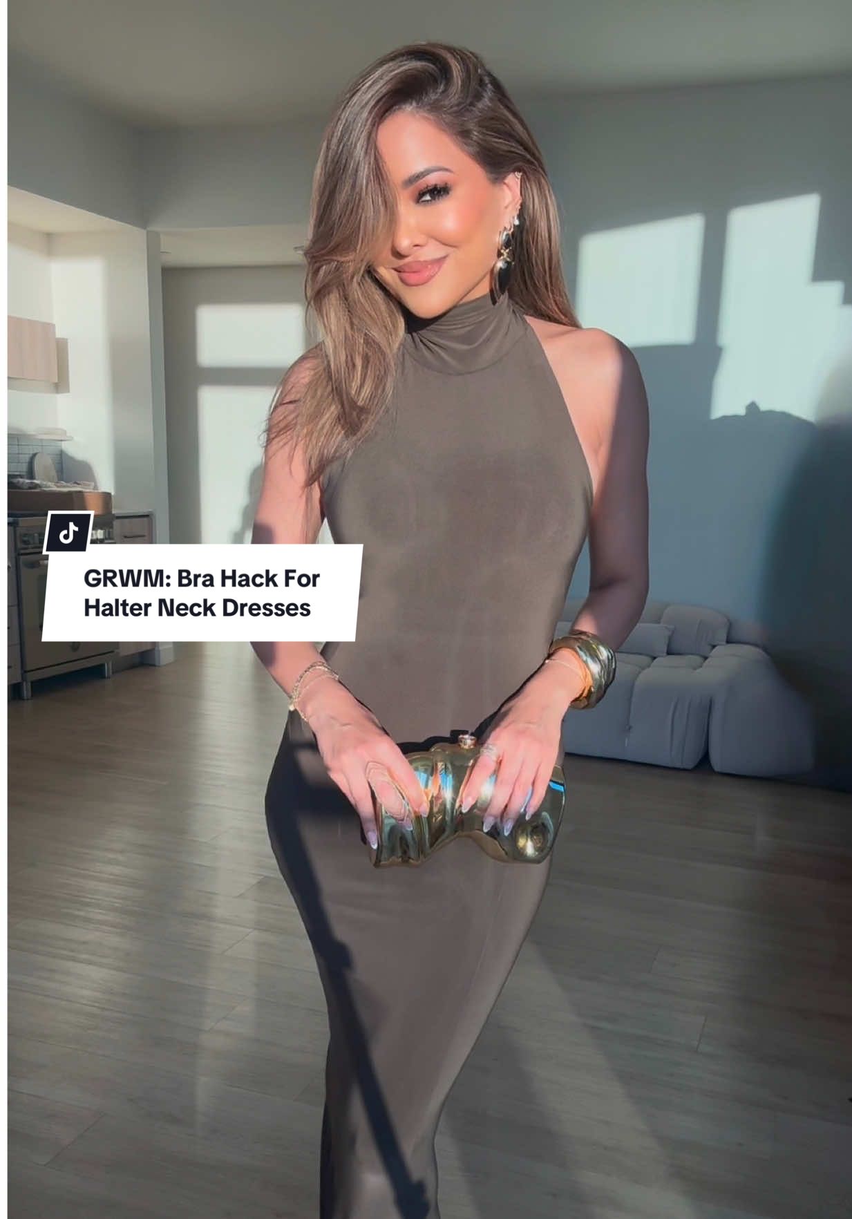 GRWM: Bra Hack For Halter Neck Dresses ✨ #fyp #styletok #fashiontiktoks  Rate this #OOTD from 1-10💫 If you love wearing halter neck dresses and tops, then you’re absolutely going to love this bra hack!   TAG someone who would love this & don’t forget to save the video to refer back to when styling • #todaysoutfit #outfit #fashion #styletips #outfitideas #grwm #fashionstyle #styling #wedding #weddingguest #style #fashionista #foryourpage 