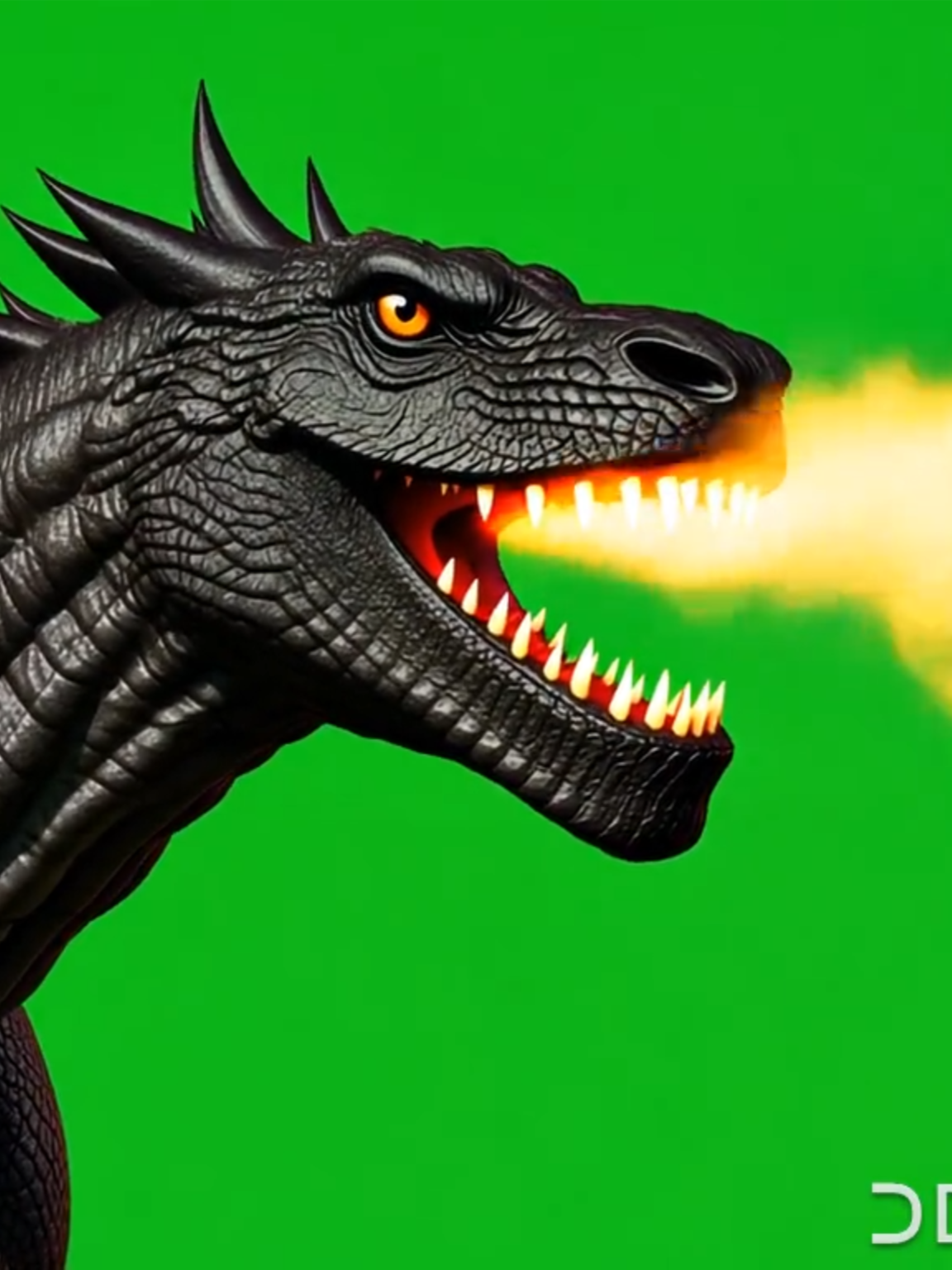 free AI/green screen animated dragon breathing fire.#free #AI #greenscreen