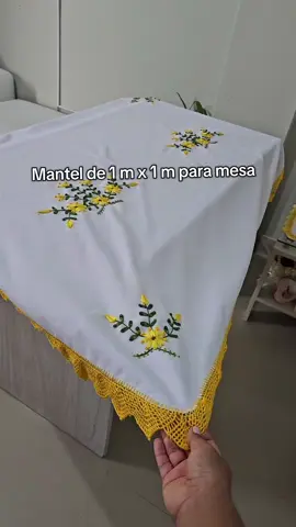 Mantel de 1 m x 1 m para mesa  #mantel #bordado #hechoamano 