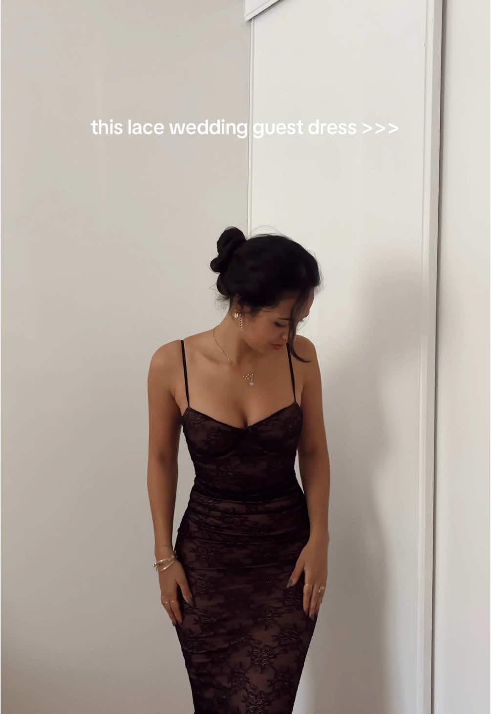the lace wedding guest dress of my dreams @D Y N A M I T E #weddingguestdress #weddingguestoutfit #lacedress #dynamiteclothing    #hourglassbodyshape #weddingguestlook #weddingguests #fashiontiktok #fashiontips #weddingguestdresses 