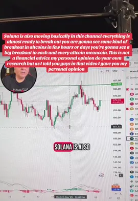 Solana is also moving basically in this channel everything is almost ready to break out you are gonna see some kind of breakout in altcoins in few hours or days you're gonna see a big breakout in each and every altcoin meancoin. This is not a financial advice my personal opinion do your own research but as I told you guys in that video I gave you my personal opinion  #financialfreedom #tiktoklive #tiktokviral #trump2020 #trump2024 #cryptocurrency #crypto #cryptoanalysis #bitcion #btc #xrpnews #cryptobullrun #howtoinvest #investingforbeginners #bitcoinforbeginners #invest #investing #investments #xrpfamily #xrpcrypto #altcion #memecion #fyp #fypシ゚viral 