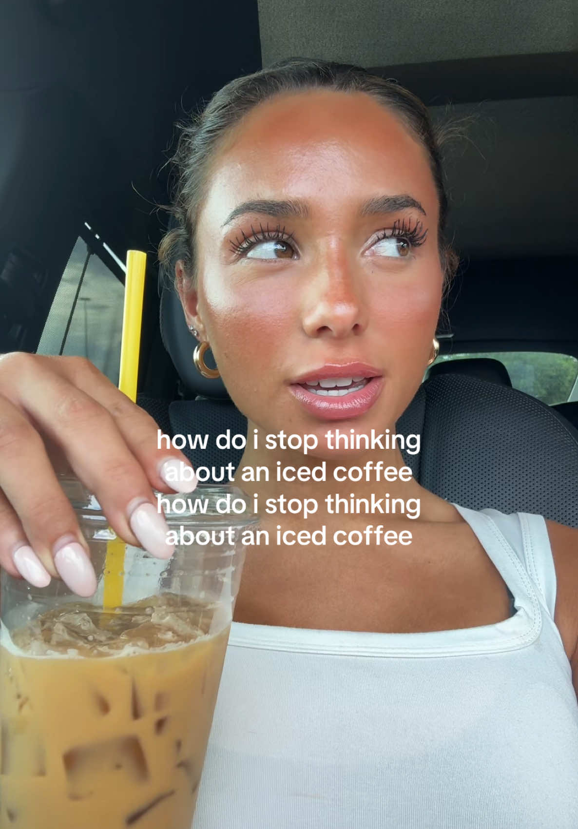 i finish one and im already thinking about my next one 😖 #icedcoffee #coffee #relatable #girls #girlrelatable #trending 
