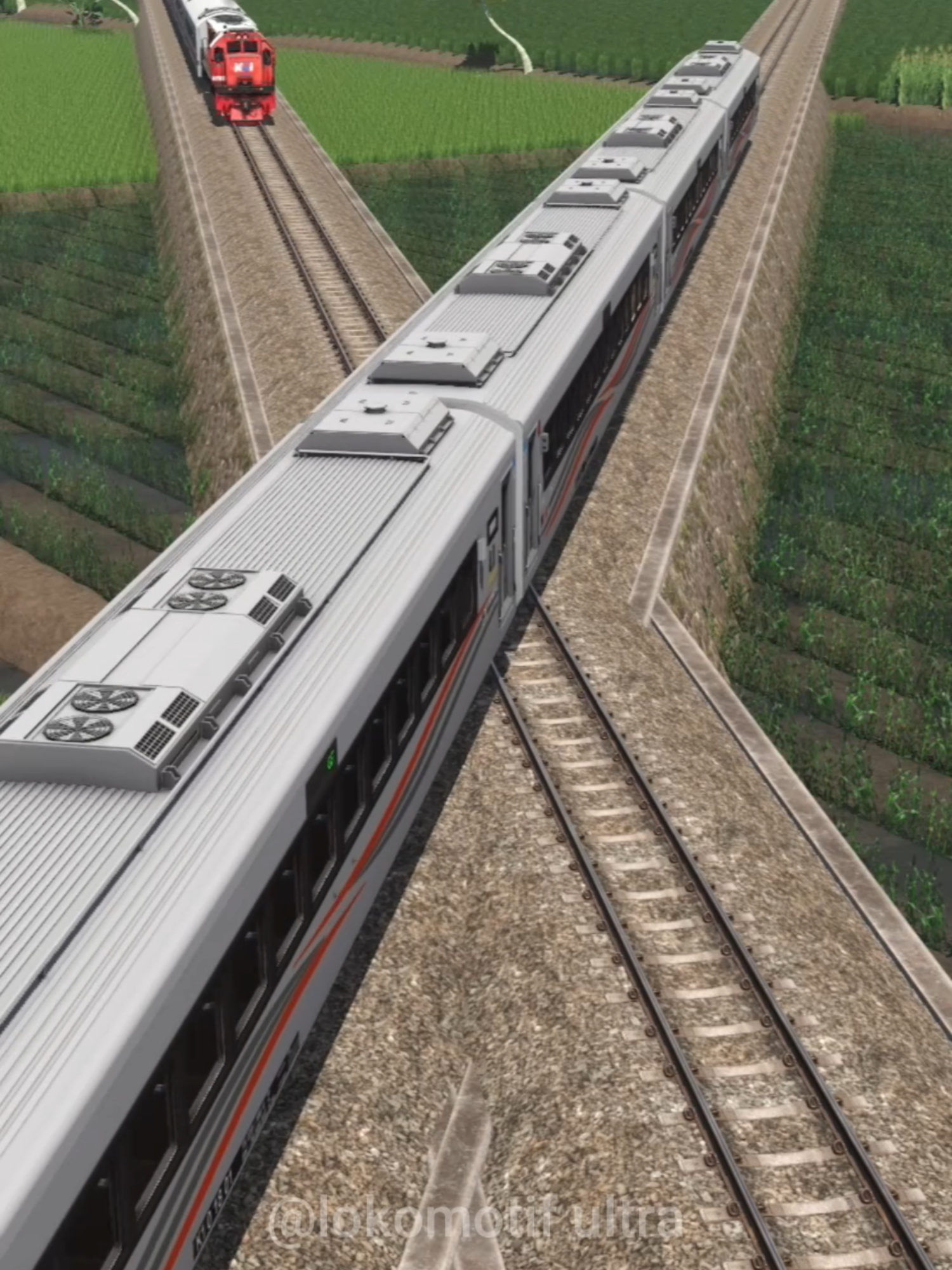 Kereta Api Melintasi Rel Persilangan 3 Kereta Api#keretaapi #train #railway #railroad #trainsimulator #indianrailway #kai