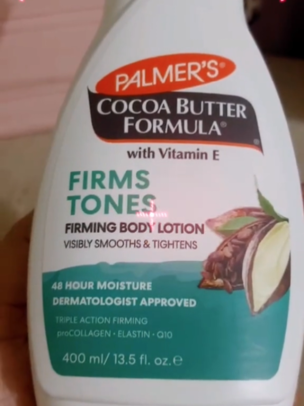 Palmer's Cocoa Butter Formula Firms Tones Firming Body Lotion #Palmer's #Palmers #cocoabutter #cocoabutterformula #firmtone #bodylotion #sabrinacarpenter #feather #teamwork #feather teamworktrend #wearerocky #rockyapp @wearerocky_ 