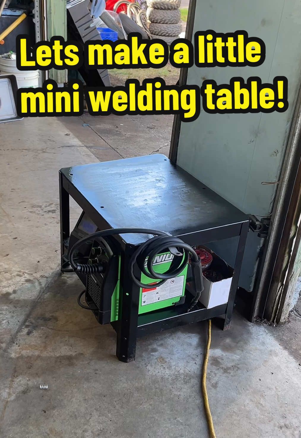 Let’s turn this ugly table into a nice mini welding table! 😏👌 $3 in spray paint and about an hour of my time, it looks pretty dang good I’d say!! 😮‍💨🔥 #darzrt #welding #weldtok #restoration #spraypaint #dirtbike #yz125 #yz85 #cr80 #2stroke #mototok #foryou #fyp 