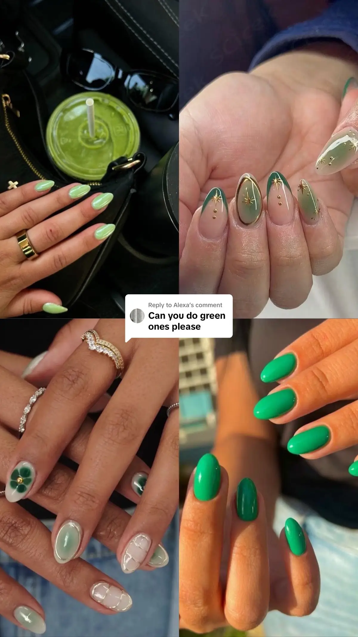 Replying to @Alexa green nails for summer 💚 #nails #nailinspo #summernails 