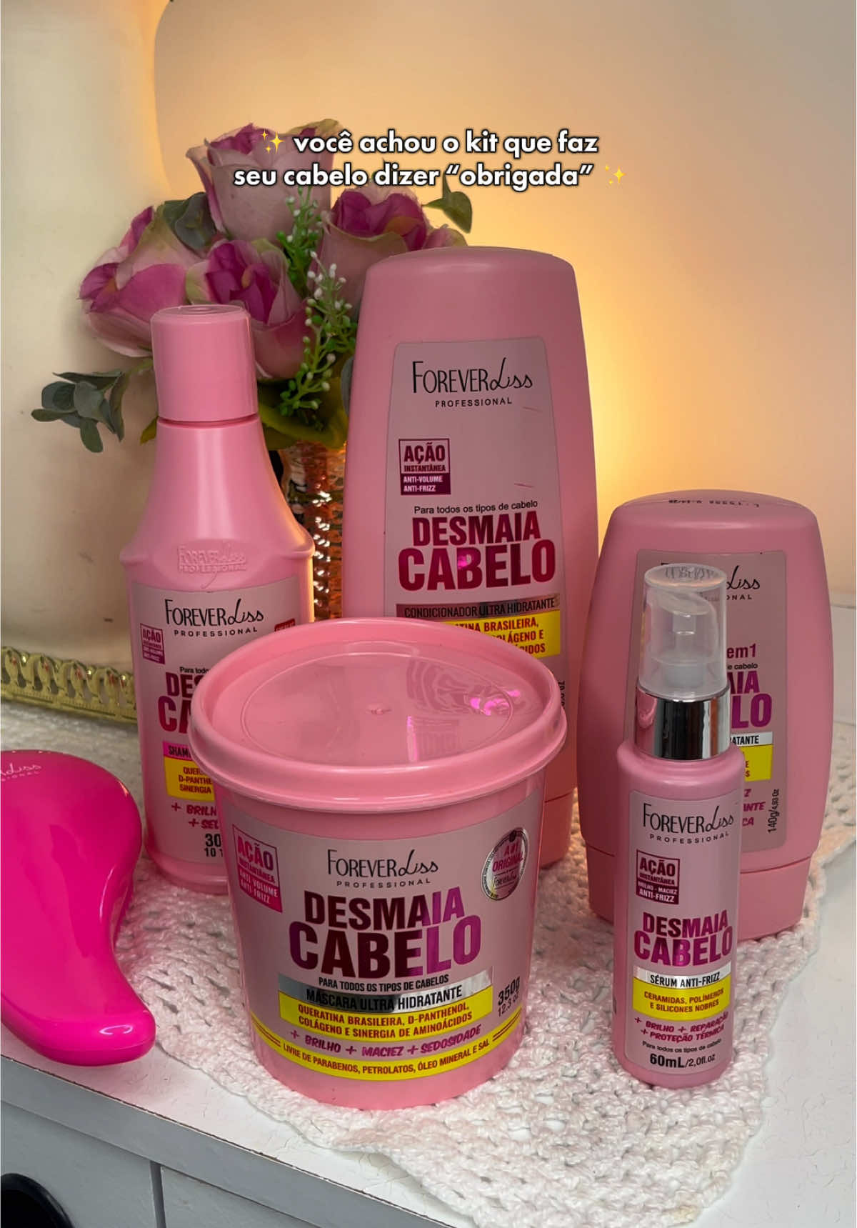 Querem vídeo de como fica meu cabelo com esse kit maravilhoso? 😍✨ #desmaiacabelo #foreverliss 