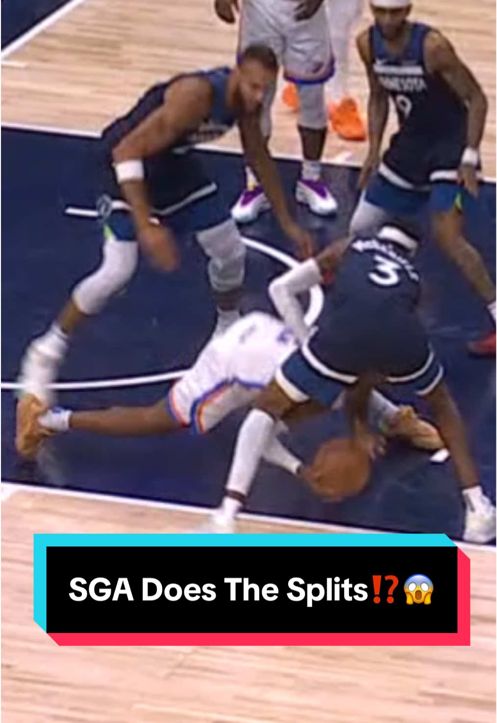 SGA does the splits but still manages to find JDub 😂 #NBA #NBAPlayoffs #Basketball #SGA #thunder 