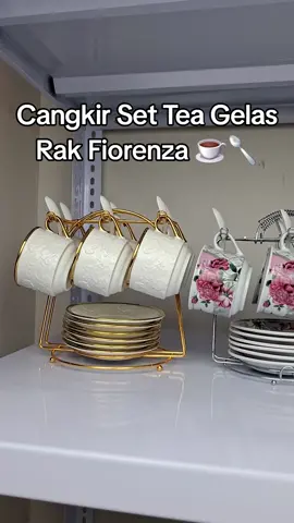 Cangkir Set Tea Set Gelas Rak Teh Kopi Fiorenza 🥄🍵✨️ #grosirpecahbelah #fiorenza 