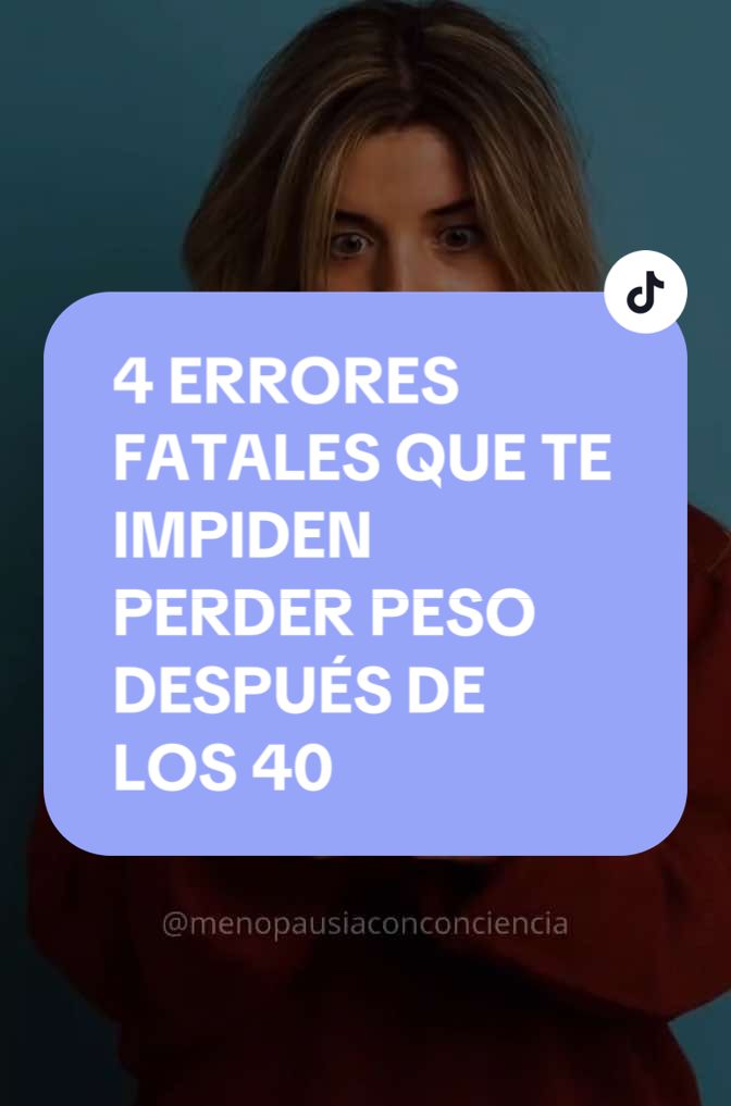 4 errores que sabotean tu pérdida de peso después de los 40 ¿Estás haciendo todo “bien” pero no bajas ni un gramo? 😫 Tal vez estás cometiendo alguno de estos errores sin darte cuenta. 💥 El cuarto es el más común… y el que más te frena. Cuéntame en los comentarios: ¿cuál de estos errores has cometido?  Y si quieres saber cómo bajar de peso en la menopausia, sin dietas ni ejercicios extremos, en mi Guía de Supervivencia para la Menopausia, te guío paso a paso para que aprendas cómo hacerlo. Ve al link de mi perfil y descárgala ya. #menopausia #perimenopausia #mujeres40plus #hormonassanas   #bienestarhormonal #menopausiasaludable #saludfemenina   #bajardepeso40plus #menopausiaactiva #vidaenmenopausia   #saludhormonal #metabolismolento #sinrecetasmilagro