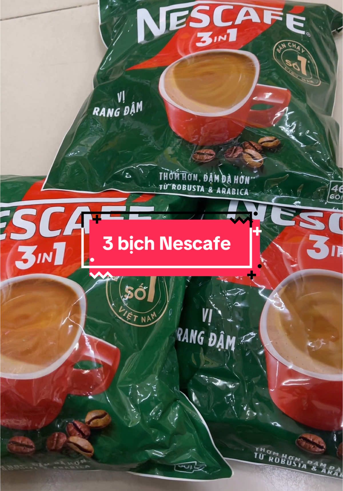 Mua combo3bịch được tặng 1 ca đá giữ nhiệt nha#xuhuongtiktok #banhang #viralvideo #caphesua #nescafe 