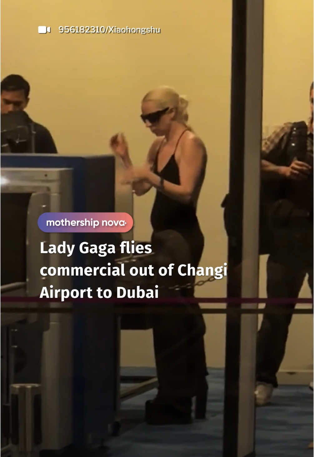 her heels need a whole seat of their own  Lady Gaga boarded an Emirates flight, which departed at 1:40am on May 26, according to a Xiaohongshu user. #ladygaga #changiairport #sg 