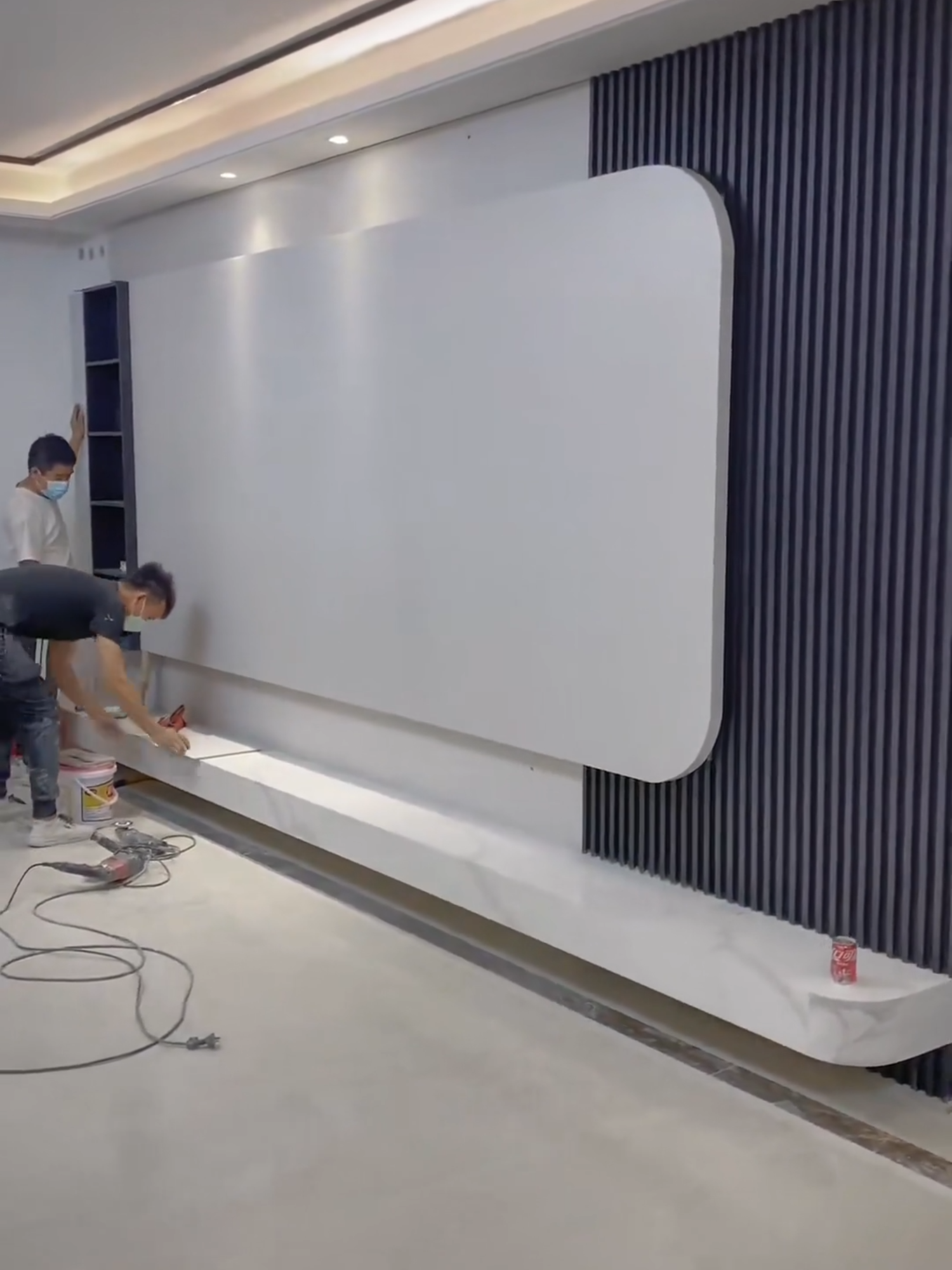 Thi công vách tivi hiện đại #vachtivi #thicongnoithat #thietkenoithat #thicongtrongoi #noithatthachthat #thietkenhadep #noithathiendai