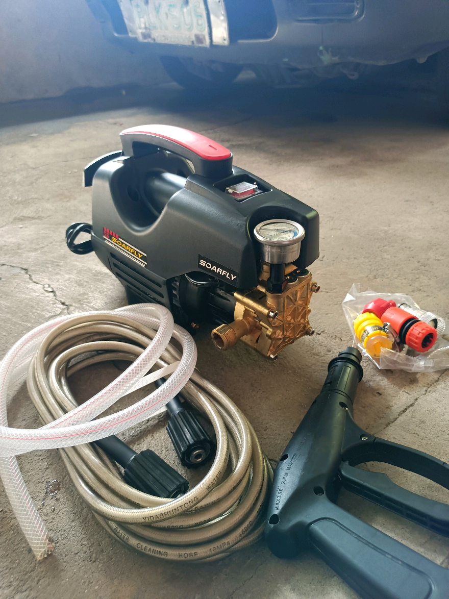 Heavy Duty Pressure Washer (SOARFLY). DIY Cashwash Ba? Eto na yun. #pressurewasher #pressurewashing #soarfly #quality #durable #foryou #pressure #universal #affordable #fyp #trending #carwash #motor #washing #musthave #personaluse  #garage #carsoftiktok 