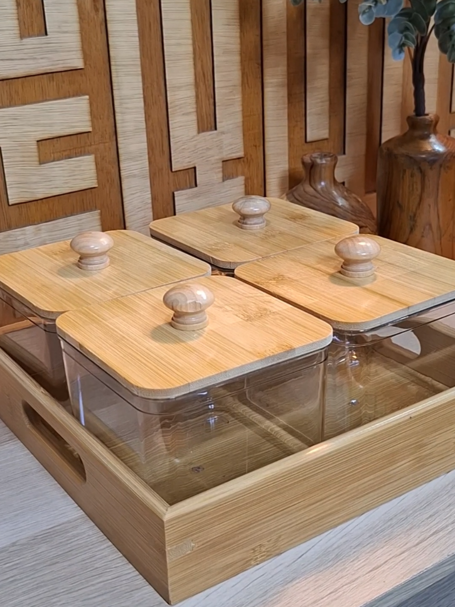 Toples snack &permen tutup kayu satu set dengan nampan#toplessnack #toples #topleslebaran #toplesaesthetic 