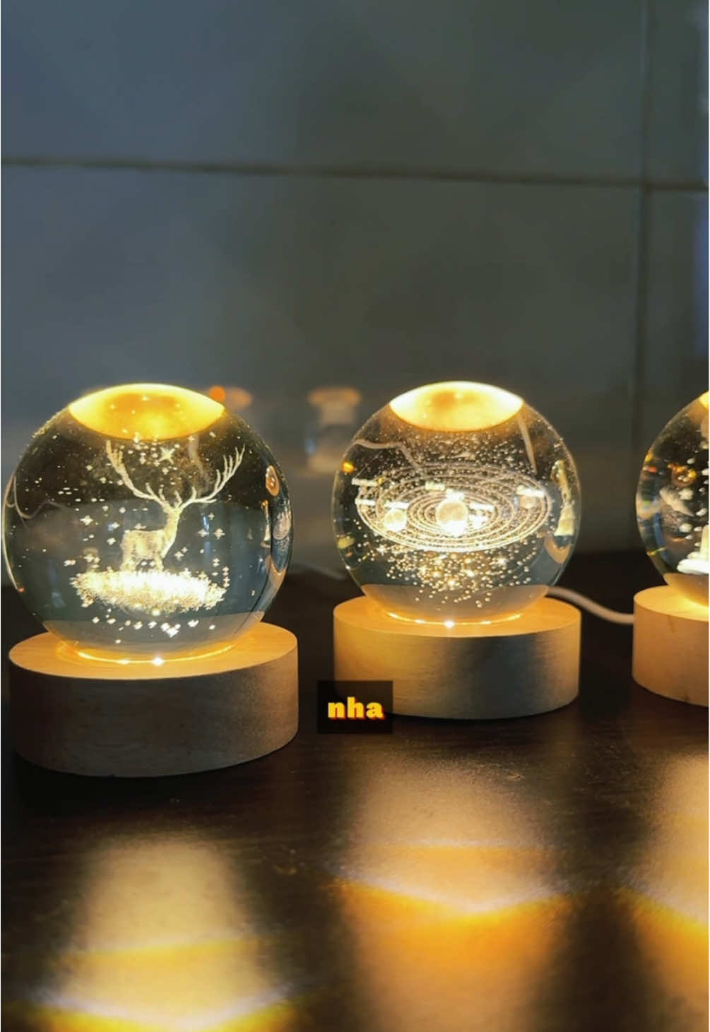 Đèn ngủ pha lê trong suốt 3D #anhkythuatreview #denngu #dennguphale 