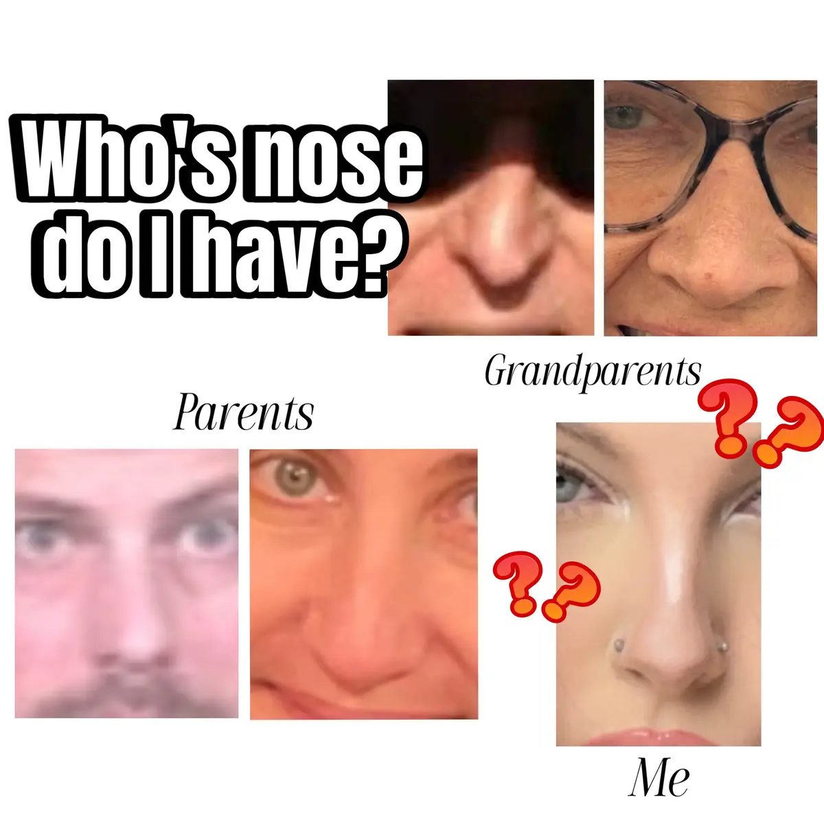 My nose makes me feel like I’m adopted sometimes but then I look at other features on my face and I’m like yeah.. nvm.. I’m theirs 100%😂   Let’s play a game!! Try to guess my ethnicity 👀 Hints: My popeye was 6’7, my nana (before scoliosis) was 5’10 but now sits at a tall 4ft in her wheelchair, my mom is 5’9, my dad is 6’5, and I’m 6’0. My father and I were both born blonde but as we aged out of our teen years, our hair got darker. My Nana was born and raised in New York. 