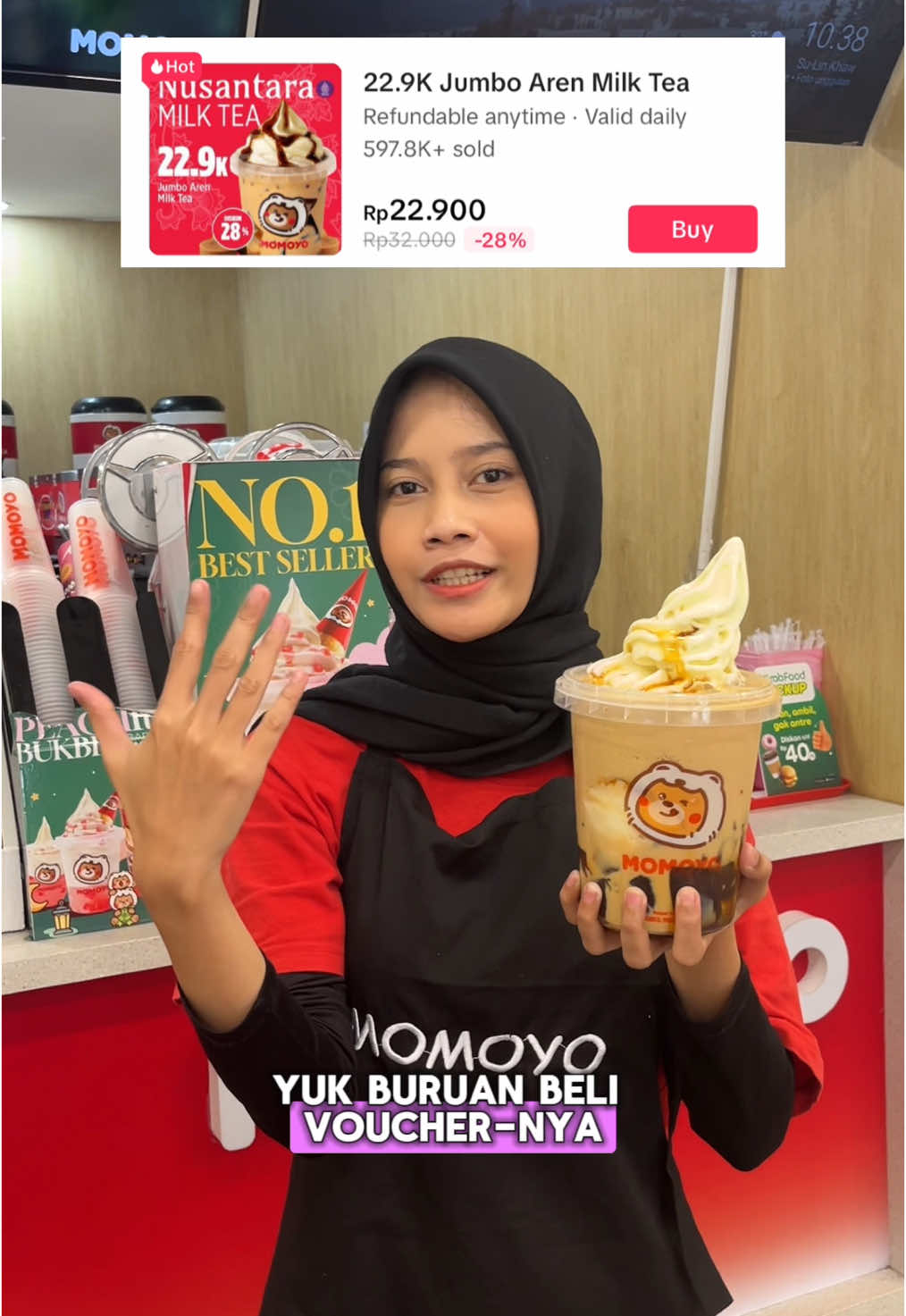 Ada #promomakangajian looh! Yuk buruan cek promonya👀 #momoyo #icecream #milktea #fyp #minumanviral 