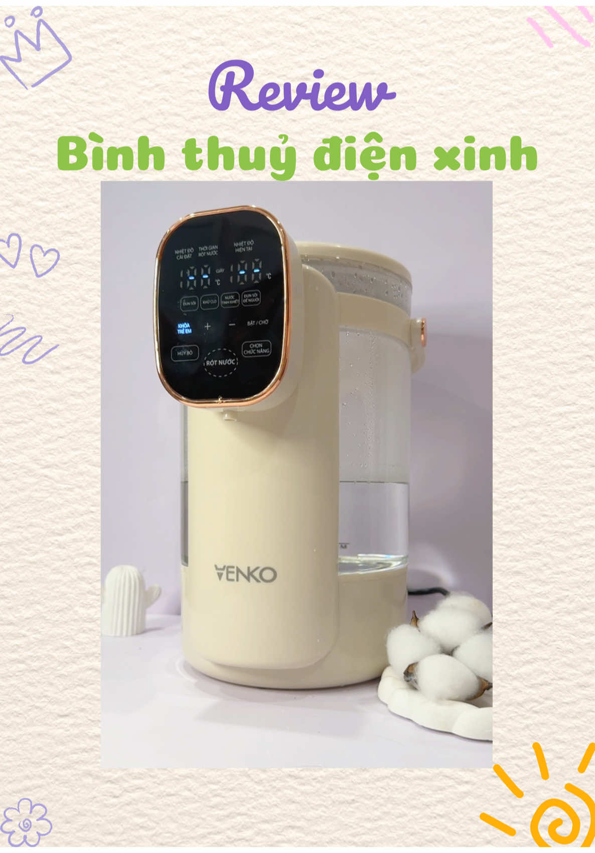 Bình thuỷ điện dung tích lớn phù hợp cho cả gia đình, pha sữa, pha trà tiện lợi nha. Nhiều chế độ mà dễ dàng sử dụng #binhthuydien #venko #venkovietnam #binhthuydienvenko #binhphasua #amphasua #review #mevabe 