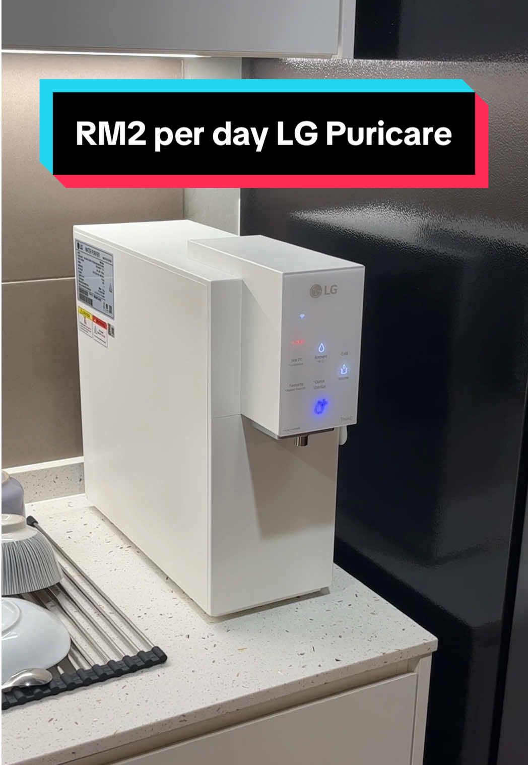 🇲🇾 RM2 per day for LG Puricare! We surveyed quite a few different brands like cow*y and cuck*o. We finally decided to get a LG Puri care instead.  1. It’s more prettier! 2. Instant cold & hot water. 3. No servicing required, filter shipped to your home every 6 months. 4. Free installation, 7 year contract + warranty. 5. Only rm60 per month! #lg #puricare #homedecor #homeliving #waterpurifier #homegadgets #kitchengadgets #kitchendesign 