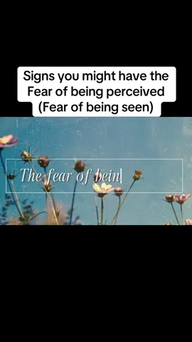The fear of being seen can hinder a lot from you, opportunities, relationships, friendships. It keeps you small and stagnant 