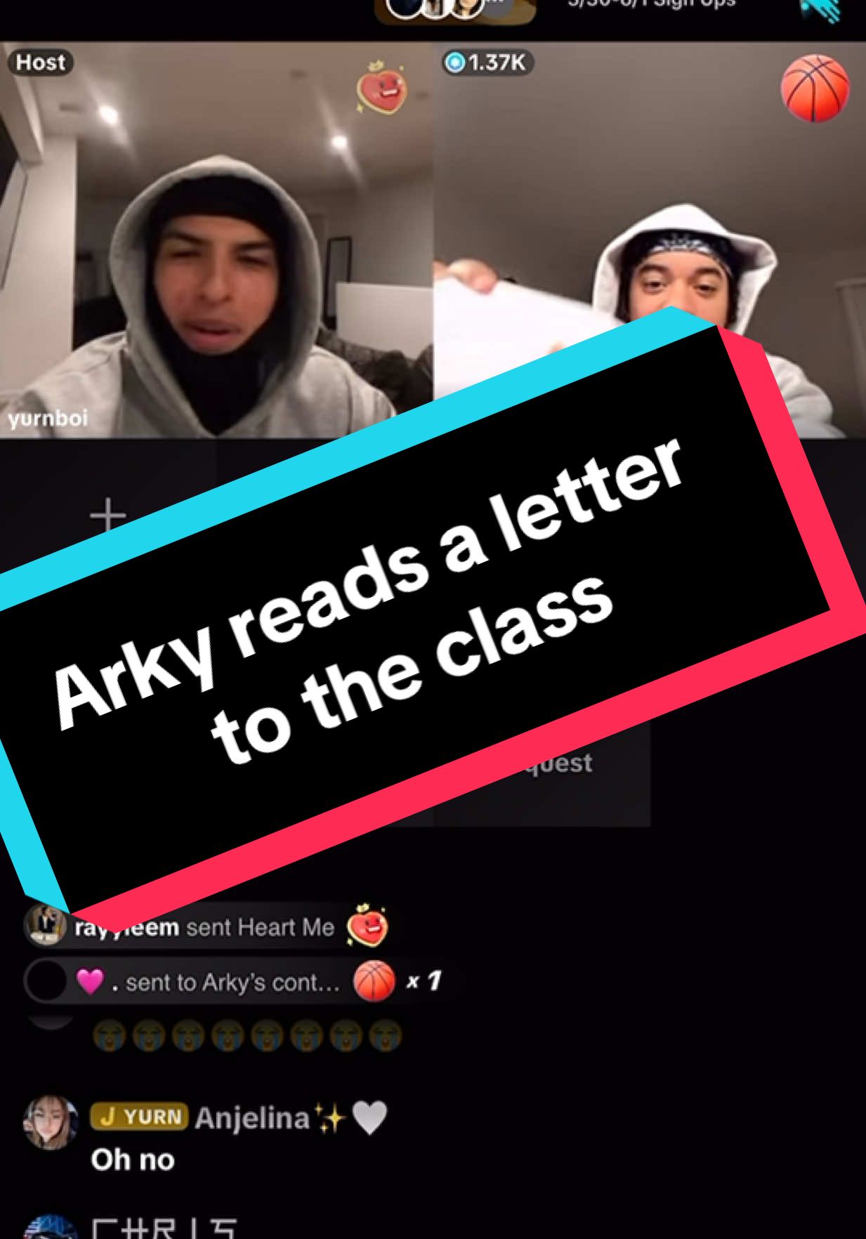 Arky reads a letter to the class #yurnboi #arkyszn @yurnboi @Arky 