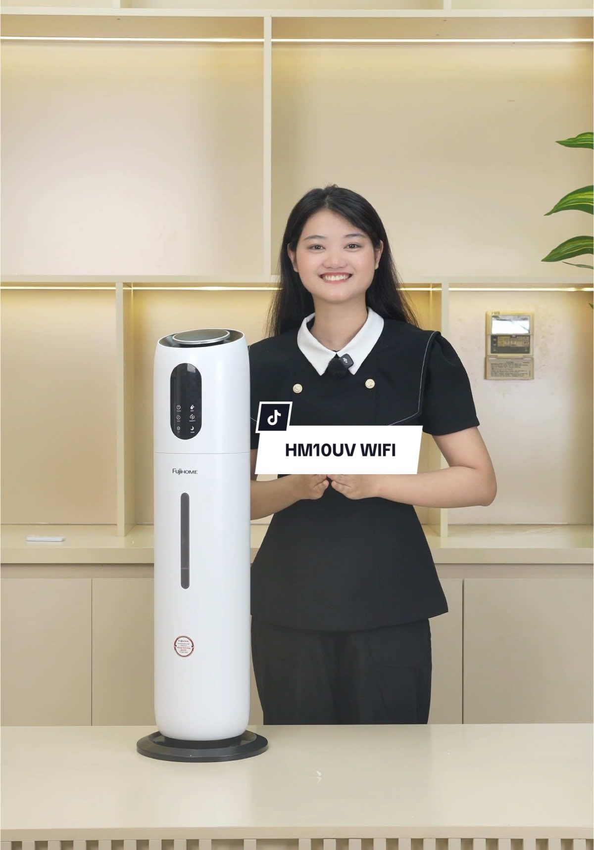 Chiếc máy tạo ẩm sóng âm cao cấp giúp khuếch tán tinh dầu mang lại mùi hương dễ chịu và decor xịn sò HM10UV Wifi #songchatluong #fujihome 