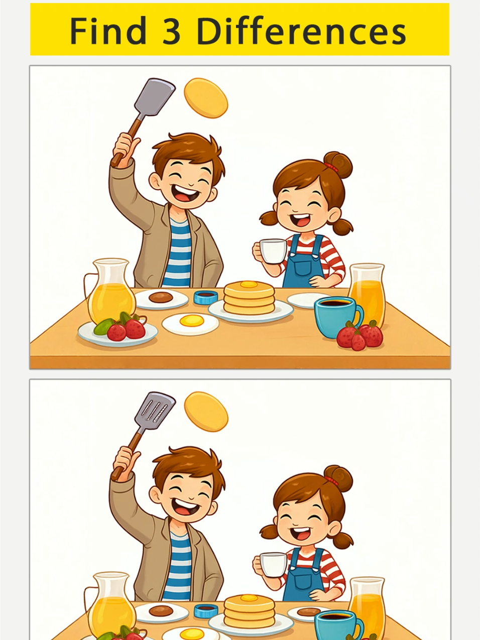 Find 3 Differences 🔍 #lunch #lunchtime #cartoon #foryou #fyp #trending 