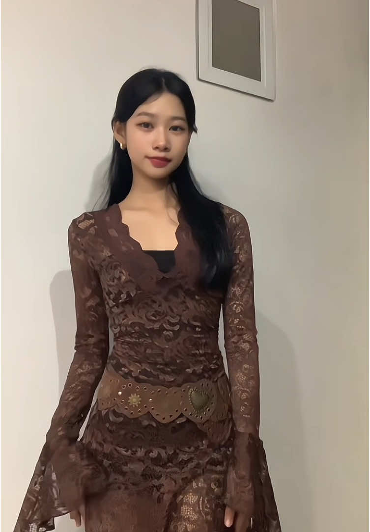 Must try, must buy!! #lacedress #dress #vintagefashion #dresses #browndress #fyp #vintageoutfit #OOTD #fashiontrends #fashiontiktok #fashioninspo 
