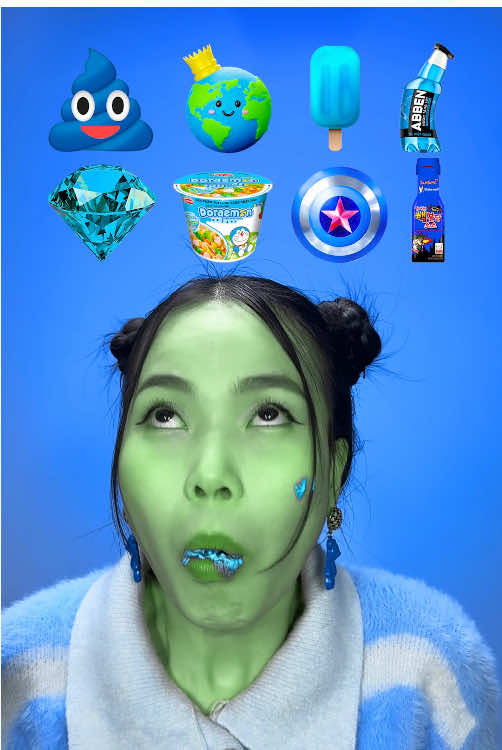 Random Blue Food Mukbang ASMR 🥶 #mukbang #asmr #eating #foodtiktok #viral #foryou #challenge 