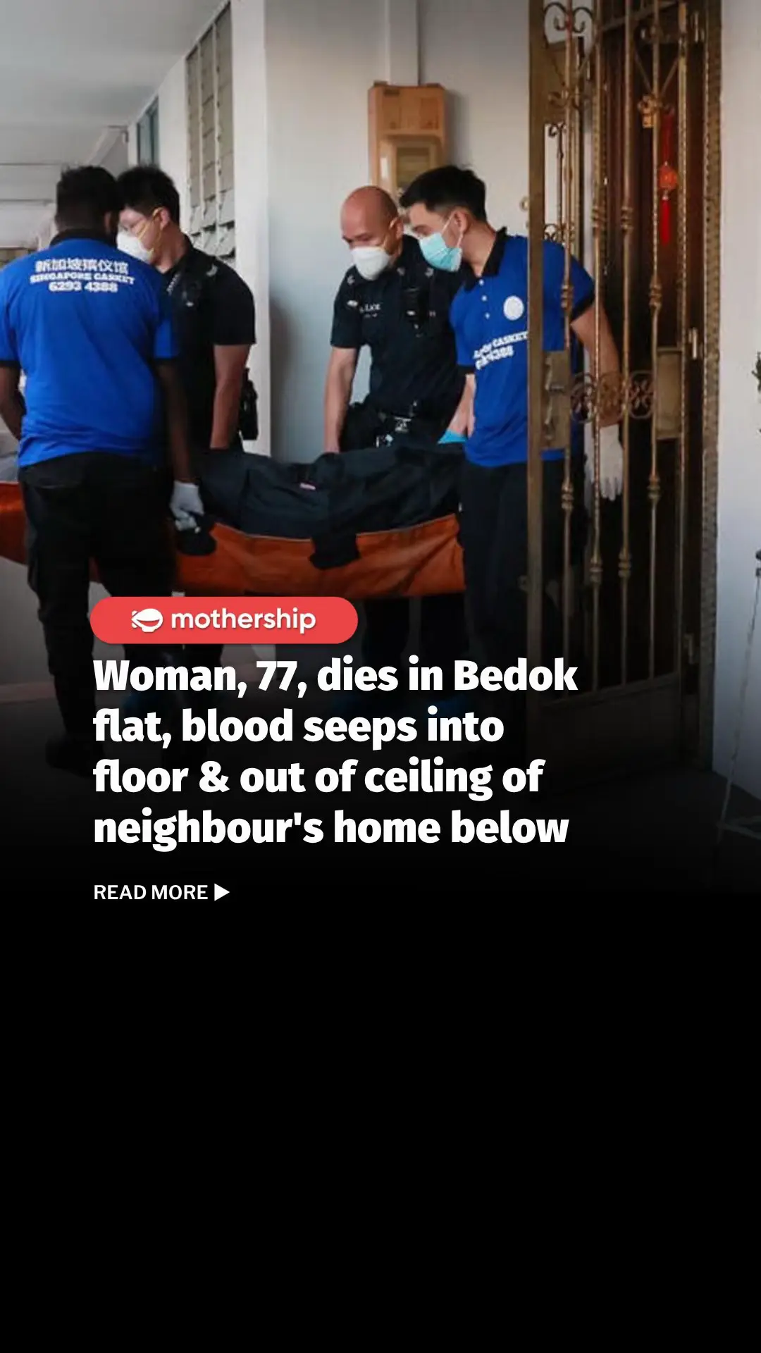 The woman had been living alone for 25 years. Police have ruled out foul play and investigations are ongoing. #singapore #news #fyp 