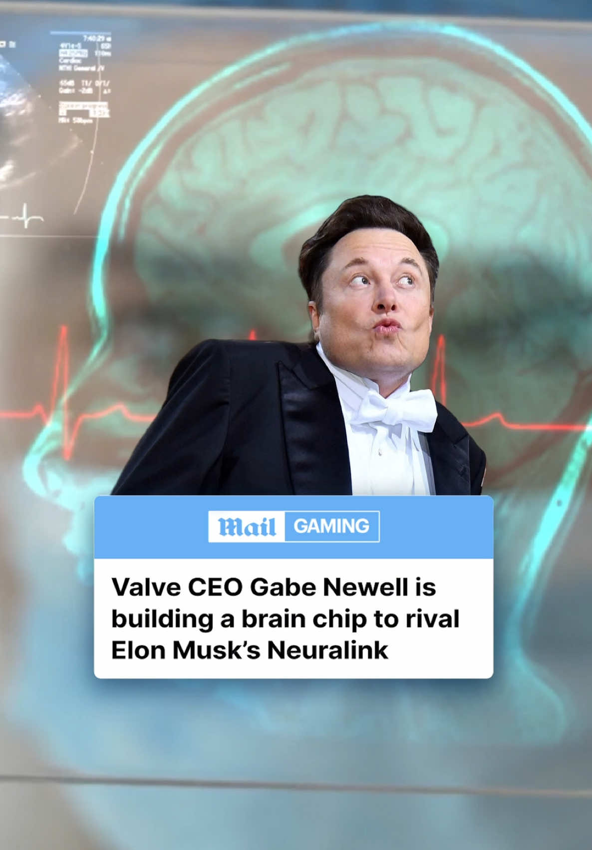 Gave Newell has revealed he’s making brain chips to rival Musks Neuralink! #gabenewell #gaming #valve #pcgaming #neuroscience 