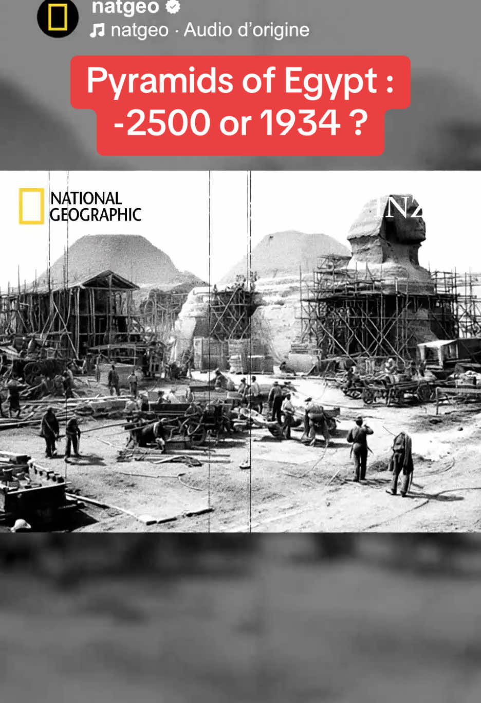 Pyramids of Egypt : -2500 or 1934? Cette vidéo est un détournement que j’ai réalisé grâce au montage et au trucage (comme toutes les vidéos de ma chaîne d’ailleurs 😉) Vérifiez toujours vos sources quand vous avez un doute ! #pyramids #egypt #ancientegypt #secrets #truth #history #archaeology #egypt #giants #theory#conspiracy #vinza #natgeo #nationalgeographic