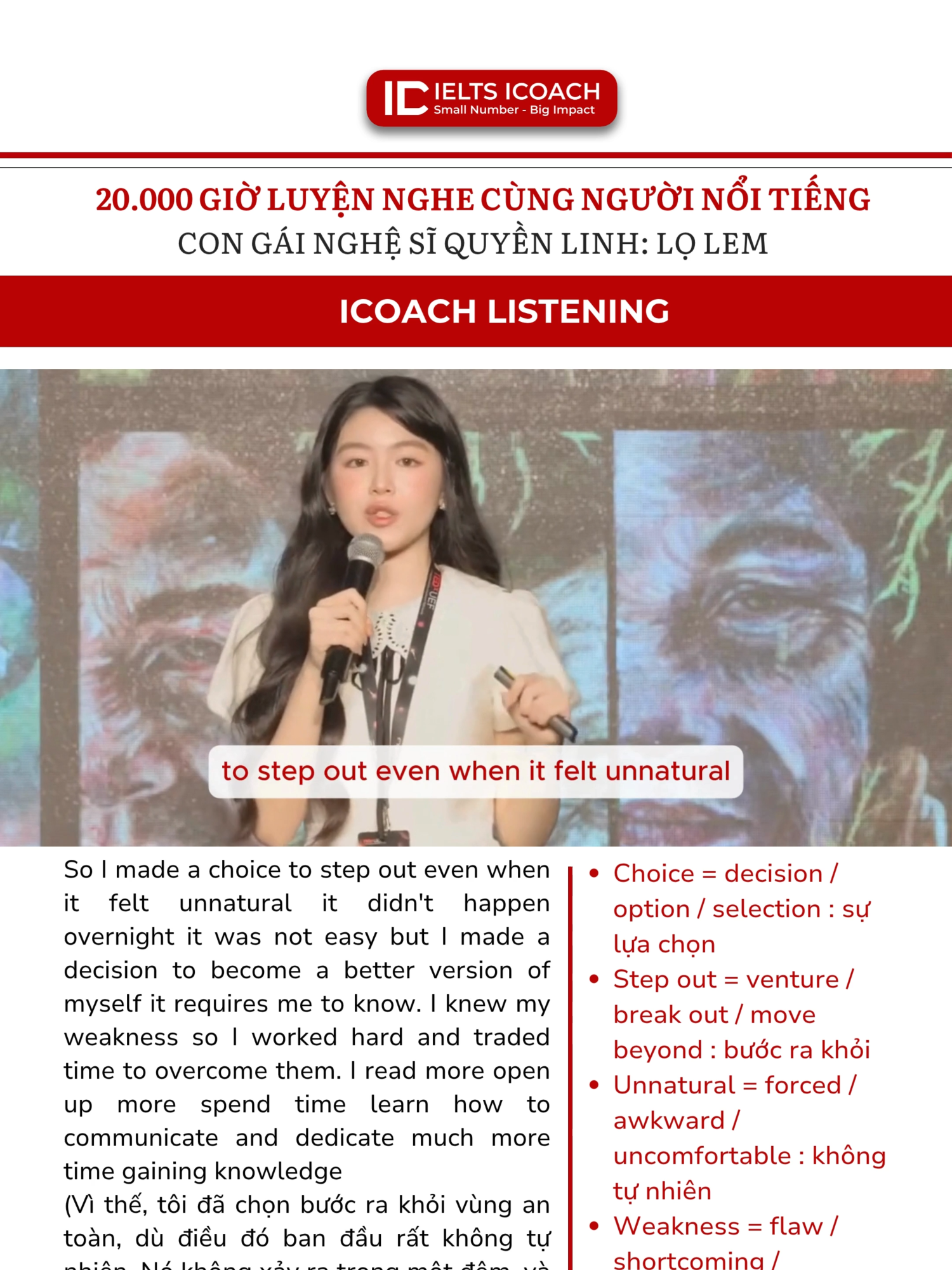 Hành trình vượt lên chính mình của Lọ Lem: Không ngại khó, không ngại thử thách #ieltsicoach #IELTSCOACH #viraltiktok #LearnOnTikTok #IELTSICOACH #fyppppppppppppppppppppppp #viralvideo #studywithme #foryoupage #xuhuong #fypage #xuhuongtiktok #podcast #english #ieltstips #icoach #trend #ieltslistening #listening #IELTS #lolem #congaiquyenlinh #quyenlinh #nghesiquyenlinh #tedtalk #ted #speakingenglish #podcast #interview #Lifestyle #tamsu