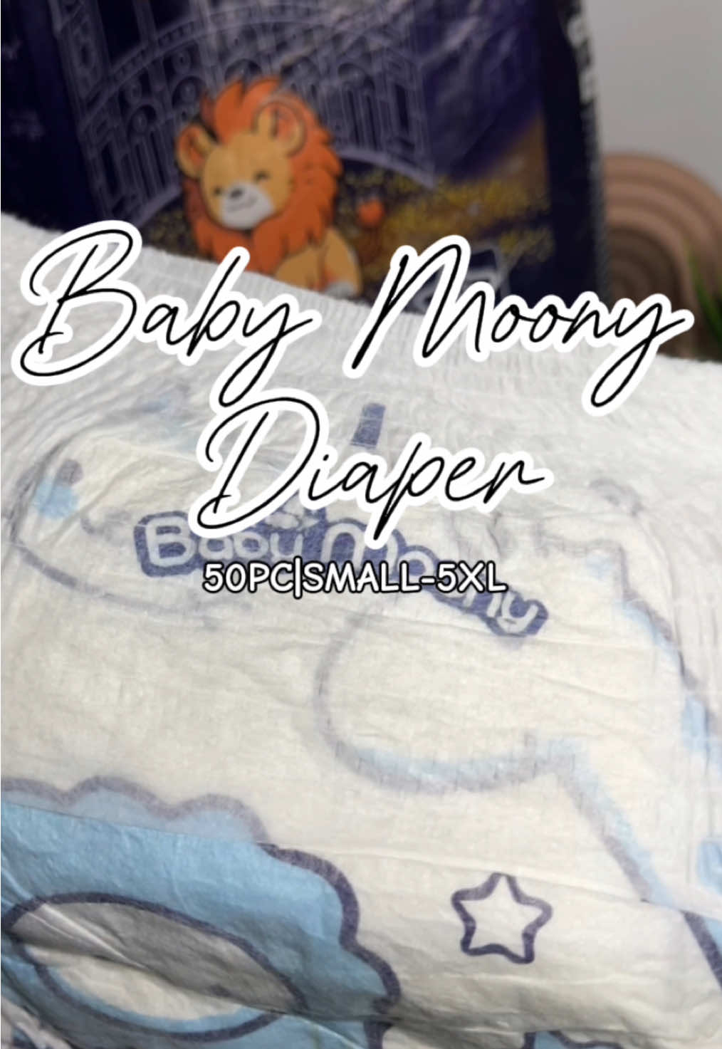 BABY MOONY🌙 50pcs baby diaper, Available sizes Small-5XL🩷 #babymoony#50pcsdiaper #Babymoonydiaper#diapers#sweatpants#parenting#momlife#funny#creatorsearchinsights 