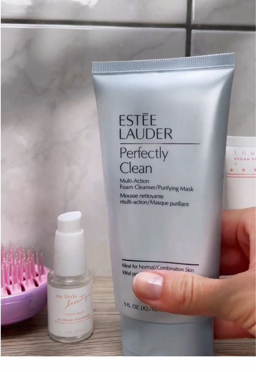 Estee lauder perfectlyclean all-in-one cleansing foam/purifying mask all-in-one cleansing mousse/purifying mask,fine foam,can also be used as a madk ✨#esteelauder #skincareessentials #perfectly #phtest #cleanser #testingproducrs 