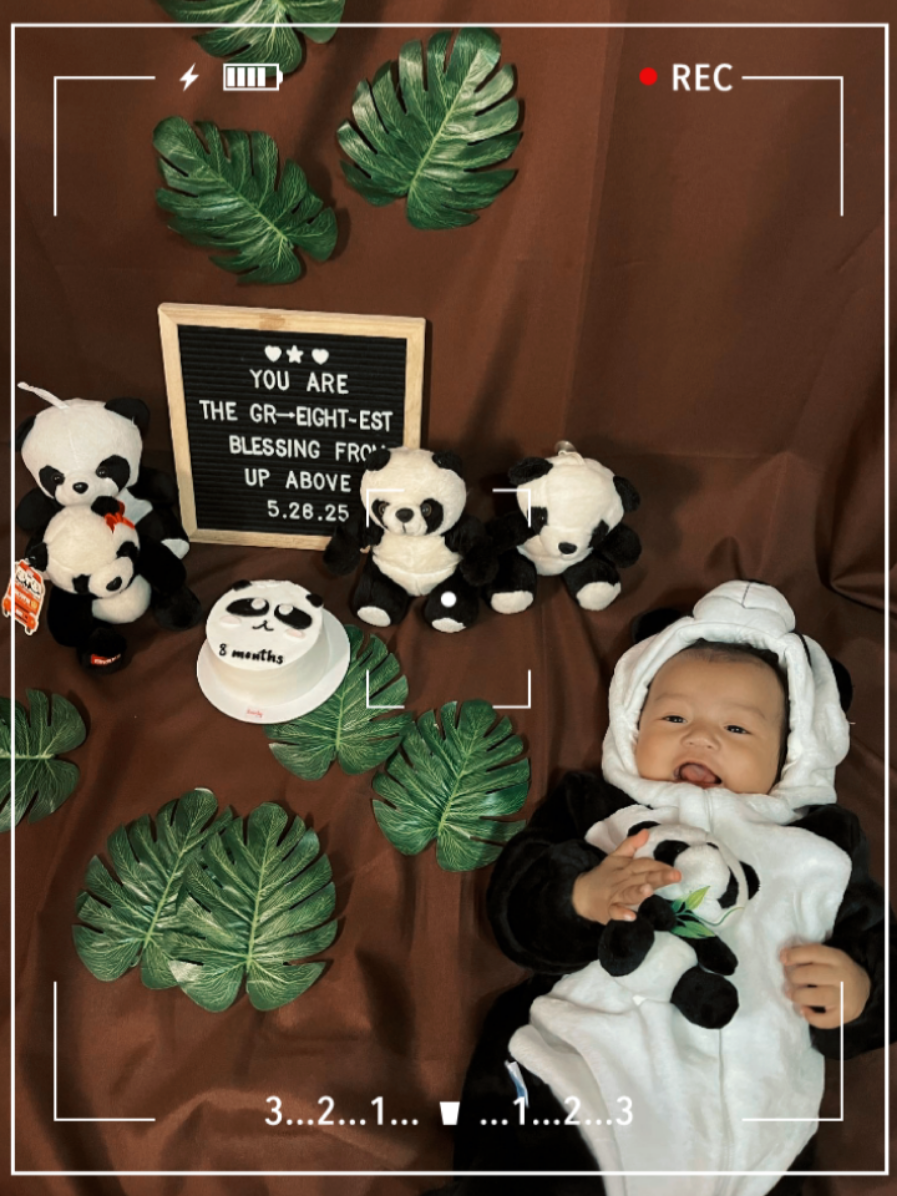 You are the gr-EIGHT-est blessing from up above 🐼 Happy 8months old anak ko 🥰😍♥️ #pandabentocake #montlymilestoneoutfit #captionideas #babymilestones #pandacostume #babymilestone #foryou #fyp #foryoupage #cutelittlebaby #trendingsong 