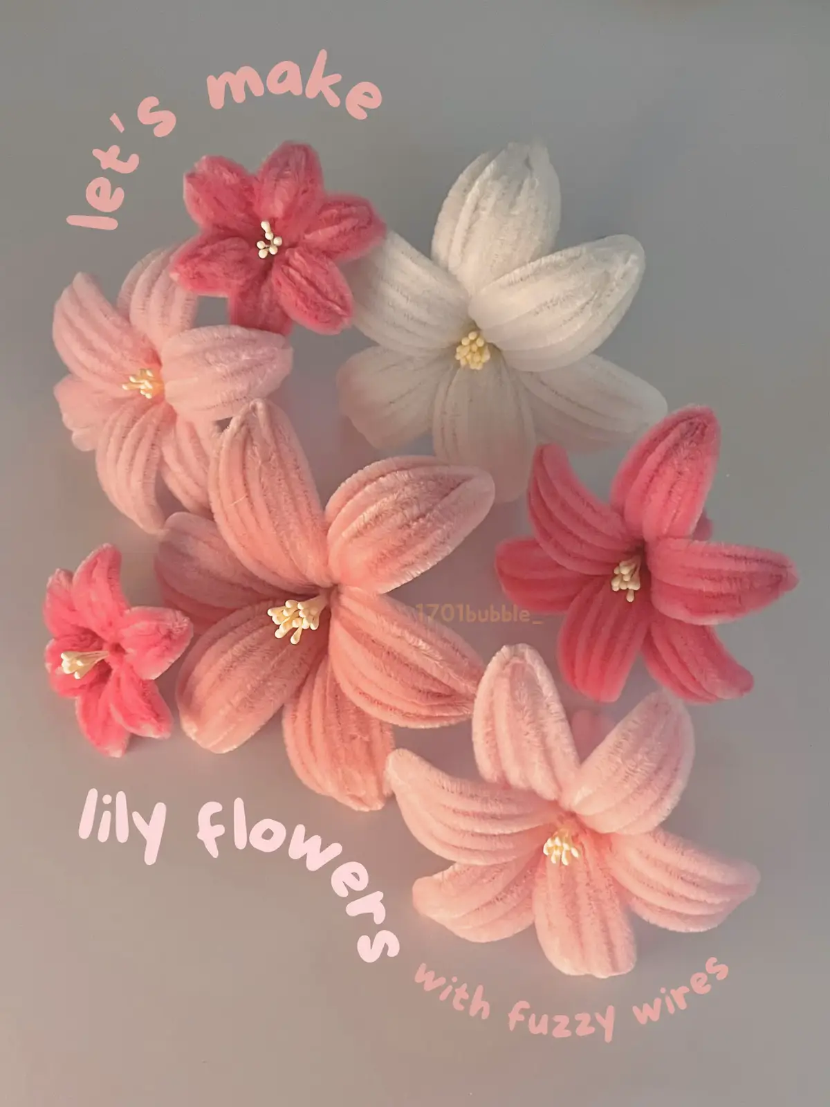 simple & easy tutorial on how I make my lilies using fuzzy wires #lily #flower #lilies #fuzzywire #fuzzywireflowers #pipecleanerflowers #fyp #pipecleanerart #creativeideas #gift #forher #emotionalconnection #nature #floraldesign #tut #tutorial #girls #thoughtful