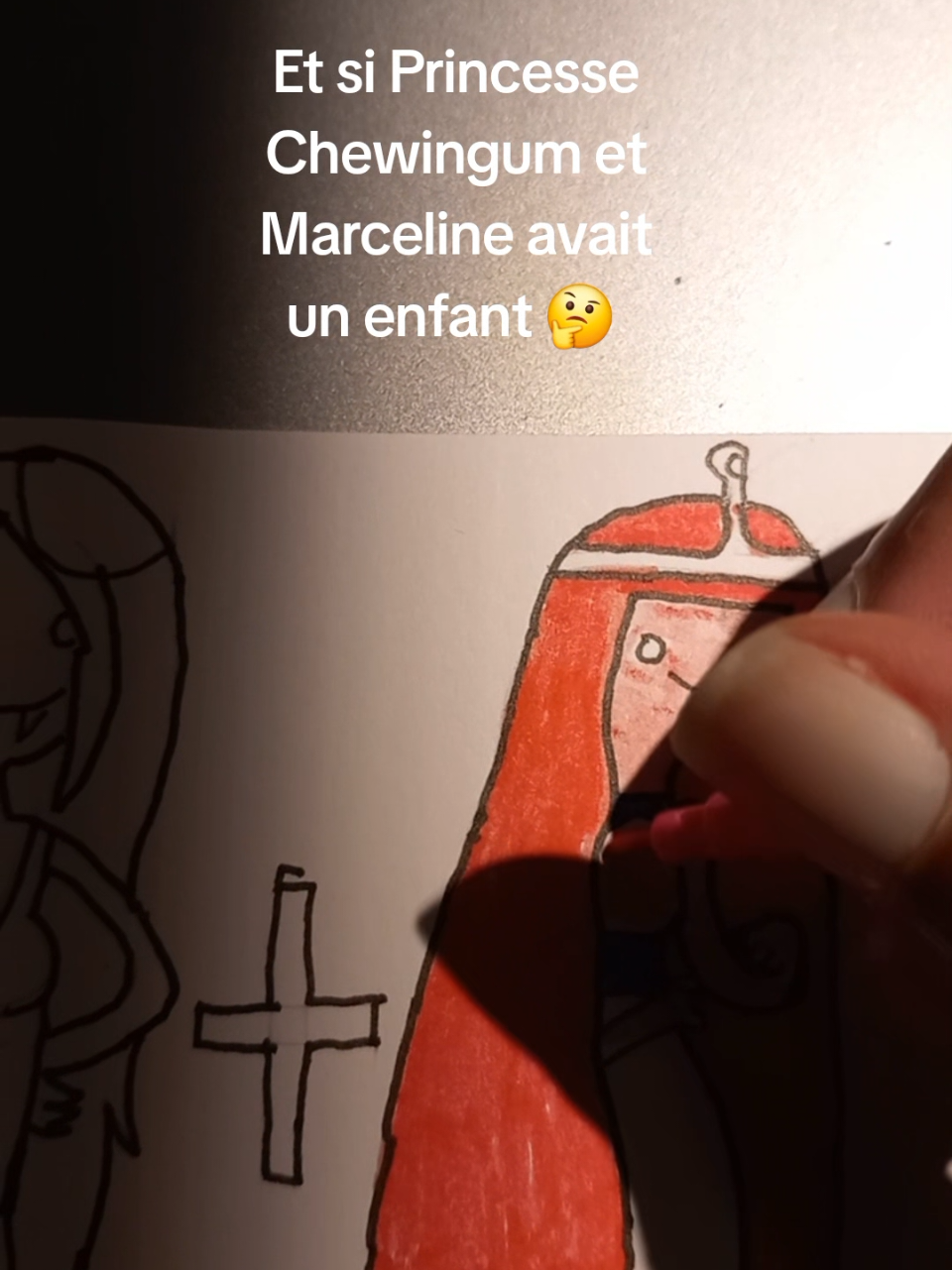 Et si Princesse Chewingum et Marceline avaient un enfant 👸🧛‍♀️👶 #adventuretime #marcelineandbubblegum #couple 'schild 