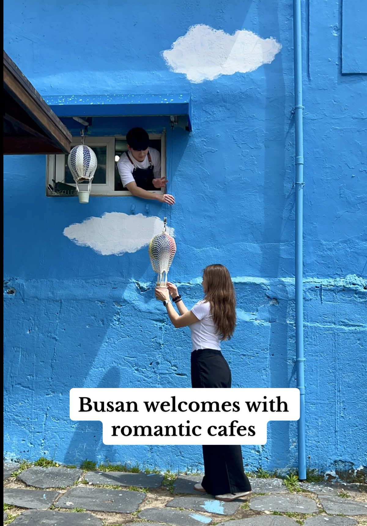 Imagine minding your business abroad and your latte shows up with a balloon… Is this a local thing or am I in a rom-com? 🎈☕✨ ☕️📍 Blue House on The Stairs, 3 Gamnae 1-ro 243beon-gil, Saha-gu, Busan, South Korea #cafehopping #kdramavibes #romcom #visitkorea #busantravel #busan #coffeelover #cutecafe #한국 #커피숍 #부산 #southkorea #PlacesToVisit #koreancafe 