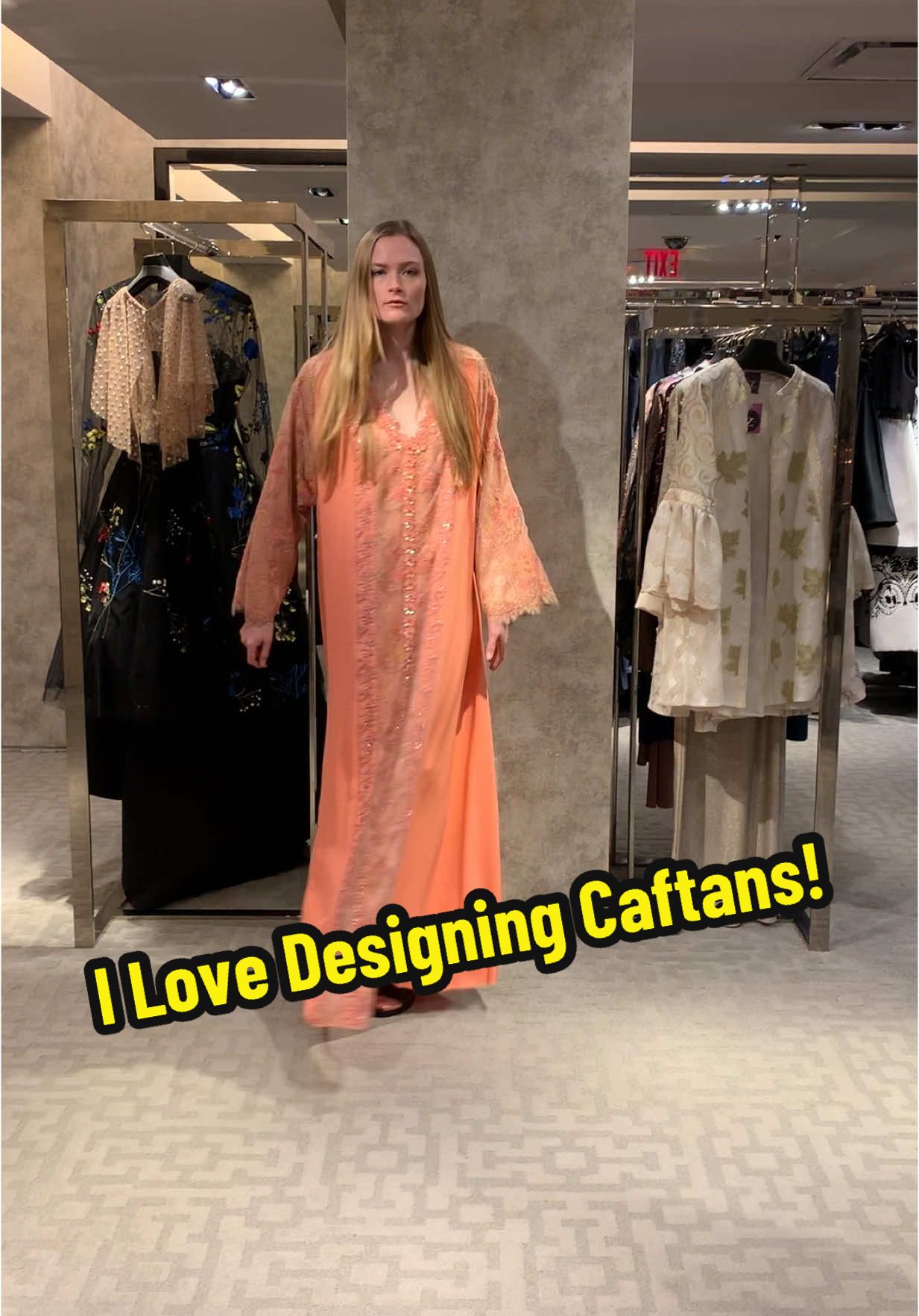 I admit I have a caftan obsession. I always have. They are perfect in the summer; all floaty, comfortable and cool. I like to design fancy, embellished caftans to wear to elegant affairs, in silk with bejeweled accents.  #goddess #caftan #style #art #fashion #couture #glamour #bergdorfs #amyzerner @Claire Holmes, MS, RDN 