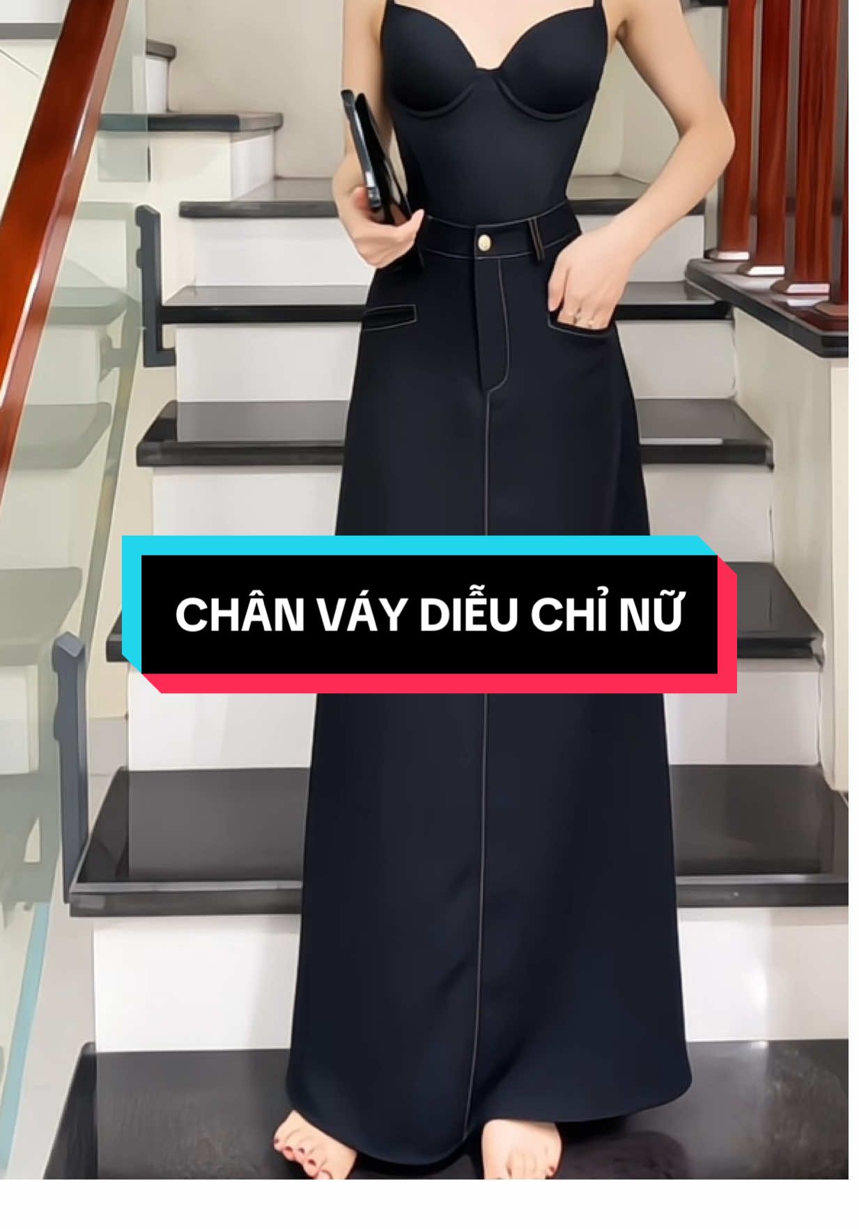 chân váy nữ dáng dài #lamthidailylivestream #chanvay #vaynu 