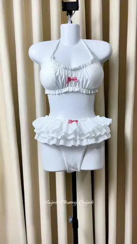 Bikini hai mảnh phối váy bèo nhún #vayxinh #vaydibien #bikini #thoitrang #fypシ゚ 