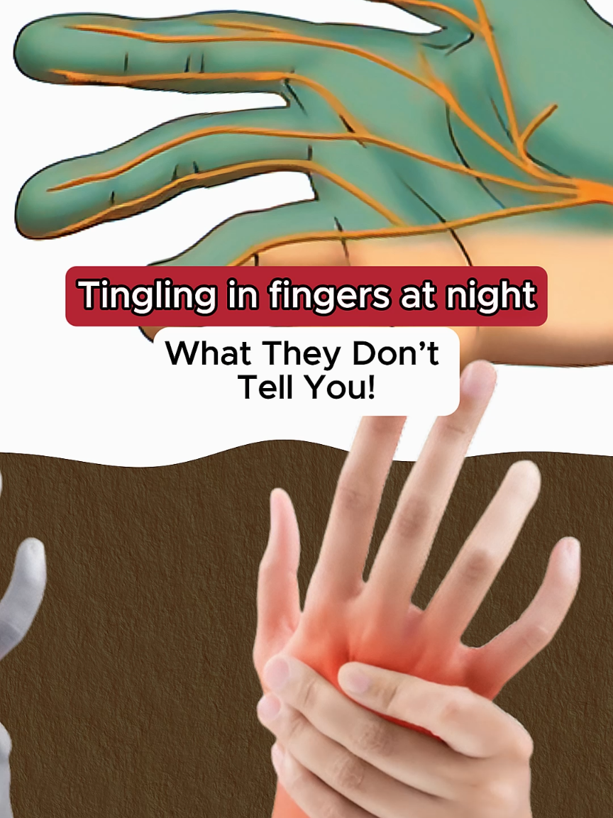Tingling in fingers at night.. #fingers #finger #tingling #pain #healthtips #medicine #symptoms #cause #medical #hospital #3d 