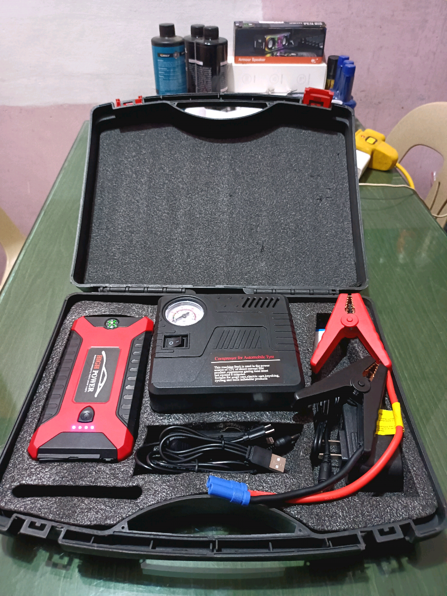 High-Power Jump Starter Heavy Duty 99800mAh. Must Have This🔥 #jumpstart #viral  #quality #affordable #foryou #carusers #fyp #trending #starter #portable #durable #musthave #universal #battery #tiktokviral #set #completeset #viral 