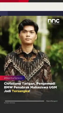 Hi, N-Peeps! Kabid Humas Polda DIY Kombes Ihsan menyatakan telah menaikkan status Christiano Pengarapenta Pengidahen Tarigan sebagai tersangka atas kecelakaan yang menewaskan Argo Erickho Achfandi. Christiano akan ditahan setelah diperiksa sebagai tersangka. Ihsan menjanjikan, setelah proses pemeriksaan tersangka, penyidik akan langsung menahan Christiano. #JusticeforArgo #UniversitaGadjahMada #kecelakaan #kecelakaanlalulintas #viral #news #nnc #makinmengerti #beritaterkini