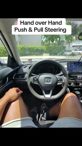 Proper steering methods: 1.) Hand over hand 2.)Push and pull #drivingtips #drivinglesson #drivinginstructor #newdriver #howtodrive 