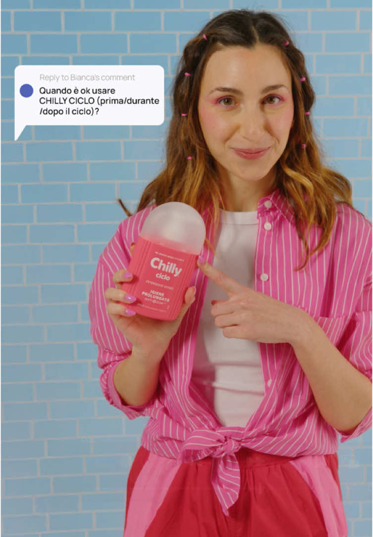 Lo sapevi che durante il ciclo il pH intimo può cambiare? Chilly ciclo, con pH 3.5 aiuta a rispettare l’equilibrio naturale anche quando il corpo è un po’ più sensibile, dona una sensazione di freschezza e protezione che non va in pausa, nemmeno con il ciclo. #Chilly #ChillyIgieneIntima #SelfCare