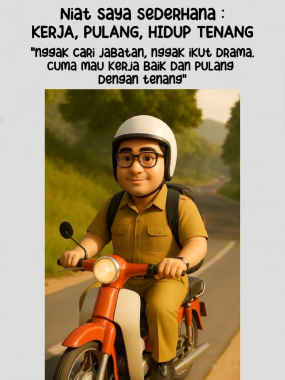 Saya orang yang tidak pandai cari muka, nggak hobi adu strategi. saya cuma ingin bekerja seperlunya, dan menikmati hasil sebaik-baiknya. #motivasi #motivasihidup #asn #pppk #pns 