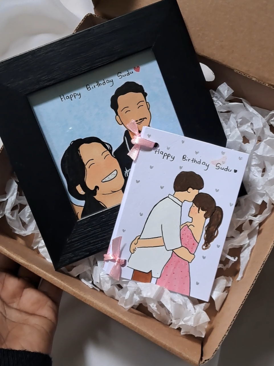 නුබ මගෙමද හිත හිතා..🥹🩷 DM on whatsapp for order 💌 074 3133240✨️ . #handmadebymuthu #foryou #foryoupage #fypage #lovenotes #lovenote #artist #portrait #painting #couple #Love #giftideas #1millionaudition 